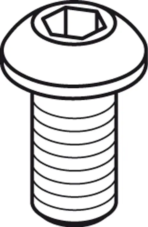 Flachkopfschraube mit Innensechskant, hergestellt von Ideal Standard, mit gewindeloser Fläche und gewindeloser Unterseite.